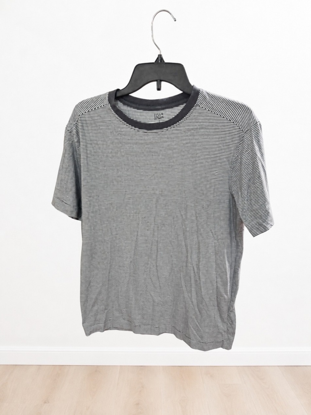 Falls Creek Men's Short-Sleeve Striped Crew Neck Tee - Black & White